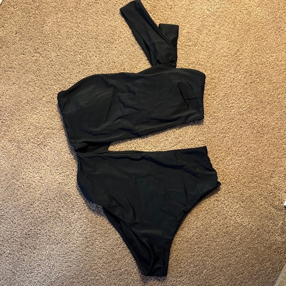 SHEIN Other - SHEIN Black Asymmetrical One-Piece Swimsuit